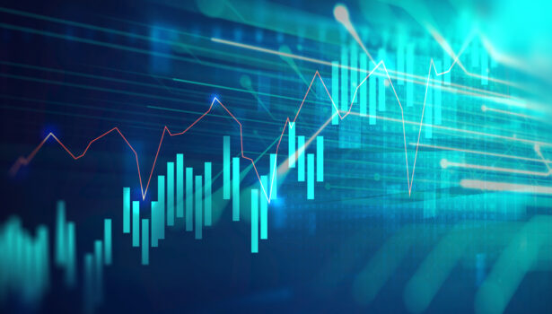 financial stock market graph on an abstract background