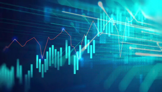 financial stock market graph on an abstract background